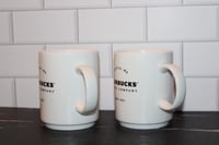 Image 4 of Starbucks Seattle WA Coffee Mug Set of 2 14oz Stackable White