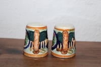 Image 4 of Vintage Elk in Forest Natural Bridge VA Beer Stein Salt &amp; Pepper Shakers Japan