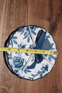 Image 4 of 4 Sunday Morning Ceramics Heritage Floral Blue &amp; White Appetizer Plates