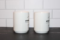 Image 5 of Starbucks Seattle WA Coffee Mug Set of 2 14oz Stackable White