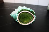 Image 5 of Rare Vintage California Alix Studio Ceramic Green Rooster 3-Piece Pitcher  1950's