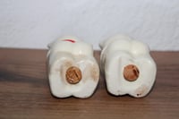 Image 6 of Vintage Shawnee Bear Salt Pepper Shakers Red Blue Bow Ceramic 3”