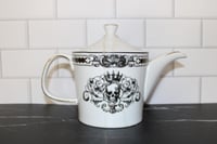 Image 2 of Grace Teaware Skull Teapot Gothic Black White Gold Trim Porcelain