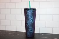 Image 2 of Starbucks Purple Green Swirl Mermaid Cold Cup 24oz Venti Tumbler