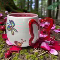 Image 8 of Starbucks Butterfly Coffee Mug With Red Butterfly Shaped Handle