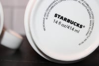 Image 9 of Starbucks Seattle WA Coffee Mug Set of 2 14oz Stackable White