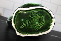 Image 10 of Rare Vintage California Alix Studio Ceramic Green Rooster 3-Piece Pitcher  1950's