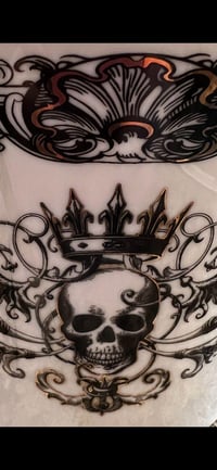 Image 6 of Grace Teaware Skull Teapot Gothic Black White Gold Trim Porcelain