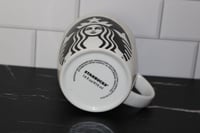 Image 5 of Starbucks Coffee Mug White with Black Mermaid Logo Siren 14oz