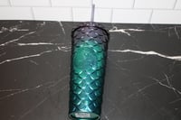 Image 7 of Starbucks Iridescent Mermaid Scales Tumbler Green Purple 24 oz