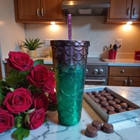 Image 8 of Starbucks Iridescent Mermaid Scales Tumbler Green Purple 24 oz