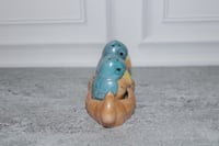 Image 2 of Vtg Porcelain Lusterware Birds Swan Base Hand Paint Japan Salt &amp; Pepper Shakers
