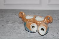 Image 6 of Vtg Porcelain Lusterware Birds Swan Base Hand Paint Japan Salt &amp; Pepper Shakers