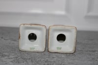 Image 5 of Vintage Japanese Luster Porcelain Salt &amp; Pepper Shakers Windmill Orange Pink