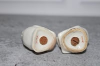 Image 5 of White With Gold Trim Rooster &amp; Hen Ceramic Salt And Pepper Shakers Vintage MCM