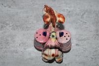Image 5 of Vintage Donkey Salt and Pepper Shaker Set 1960s Ceramic Mule Pink Saddle Farm Decor