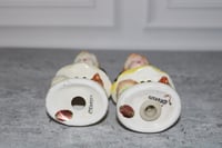 Image 6 of Vintage Enesco Salt &amp; Pepper Shakers Set 2 Prayer Girls yellow black bow 1960's