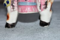 Image 6 of Vintage Donkey Salt and Pepper Shaker Set 1960s Ceramic Mule Pink Saddle Farm Decor