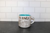 Image 1 of Starbucks Been There Series Manila Gold &amp; Periwinkle 14oz Coffee Mug EUC