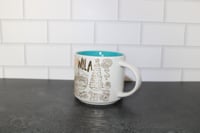 Image 2 of Starbucks Been There Series Manila Gold &amp; Periwinkle 14oz Coffee Mug EUC
