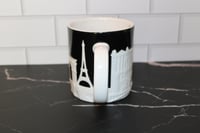 Image 2 of Starbucks Paris 3D Relief Mug Black White Skyline 16 oz Rare