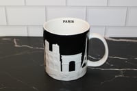 Image 5 of Starbucks Paris 3D Relief Mug Black White Skyline 16 oz Rare