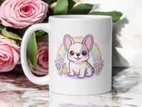 Image 1 of Pastel Rainbow French Bulldog Ceramic Mug – Spring Dog Lover Gift