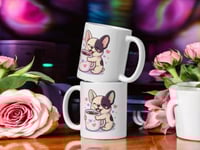 Image 2 of Powered By Coffee and My Frenchie Mug Funny French Bulldog Cup