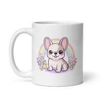 Image 3 of Pastel Rainbow French Bulldog Ceramic Mug – Spring Dog Lover Gift