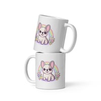 Image 4 of Pastel Rainbow French Bulldog Ceramic Mug – Spring Dog Lover Gift