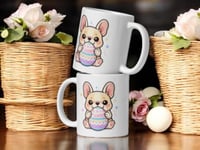 Image 2 of Kawaii French Bulldog Easter Mug: Pastel Egg Coffee Cup for Dog Lovers