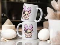 Image 2 of French Bulldog Easter Mug with Bunny Ears – Ceramic Coffee Cup