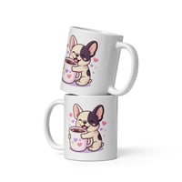Image 4 of Powered By Coffee and My Frenchie Mug Funny French Bulldog Cup