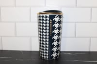 Image 3 of Starbucks Navy Gold Houndstooth Ceramic Tumbler 12oz