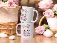 Image 2 of Easter Bunny Mug with Pastel Egg – Kawaii Spring Coffee Cup
