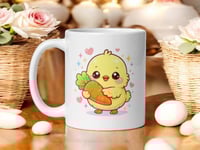 Image 1 of Kawaii Chick Carrot Mug: Easter Spring Farmhouse Coffee Cup