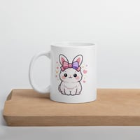 Image 5 of Kawaii Bunny Pastel Bow Mug: Easter Coffee Cup, Spring Ceramic Drinkware
