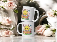 Image 2 of Easter Chick in Basket Ceramic Mug – Kawaii Spring Coffee Cup