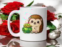 Image 1 of Pot of Gold Hedgehog Mug Lucky St Patricks Coffee Cup