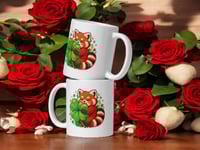 Image 2 of Red Panda Four Leaf Clover Ceramic Mug – Lucky Charm Coffee Cup