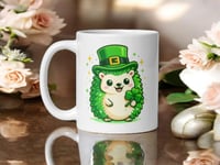 Image 1 of Kawaii Leprechaun Hedgehog St Patrick's Day Ceramic Mug