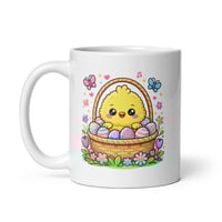 Image 3 of Easter Chick in Basket Ceramic Mug – Kawaii Spring Coffee Cup