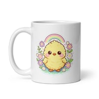 Image 3 of Pastel Rainbow Chick Mug: Kawaii Easter Coffee Cup, Spring Ceramic Drinkware