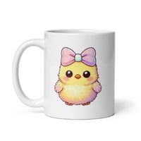 Image 3 of Pastel Bow Chick Easter Mug – Kawaii Spring Coffee Cup