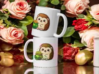 Image 2 of Pot of Gold Hedgehog Mug Lucky St Patricks Coffee Cup