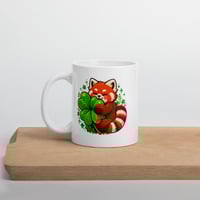Image 3 of Red Panda Four Leaf Clover Ceramic Mug – Lucky Charm Coffee Cup