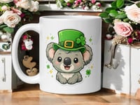 Image 1 of Kawaii Koala Leprechaun Hat Mug – St. Patrick’s Day Ceramic Coffee Cup
