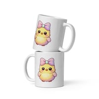 Image 4 of Pastel Bow Chick Easter Mug – Kawaii Spring Coffee Cup