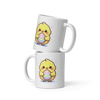 Image 4 of Kawaii Chick Holding Easter Egg Mug – Spring Coffee Cup