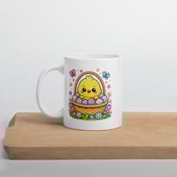 Image 5 of Easter Chick in Basket Ceramic Mug – Kawaii Spring Coffee Cup